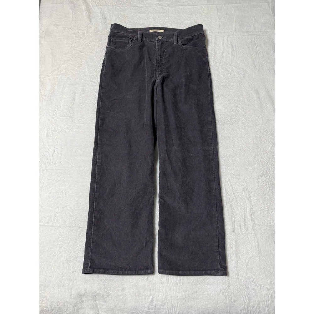 Levis‎ Pants Womens 32 Gray Ribcage Straight Ankle Button Fly 32x26